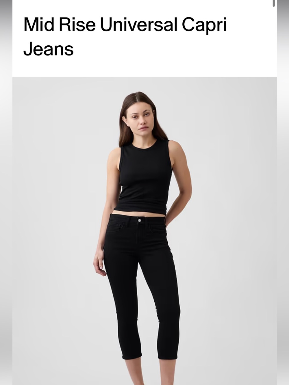 GAP Factory Black Mid-Rise Universal Capri Jeans – Size 30 – NEVER WORN